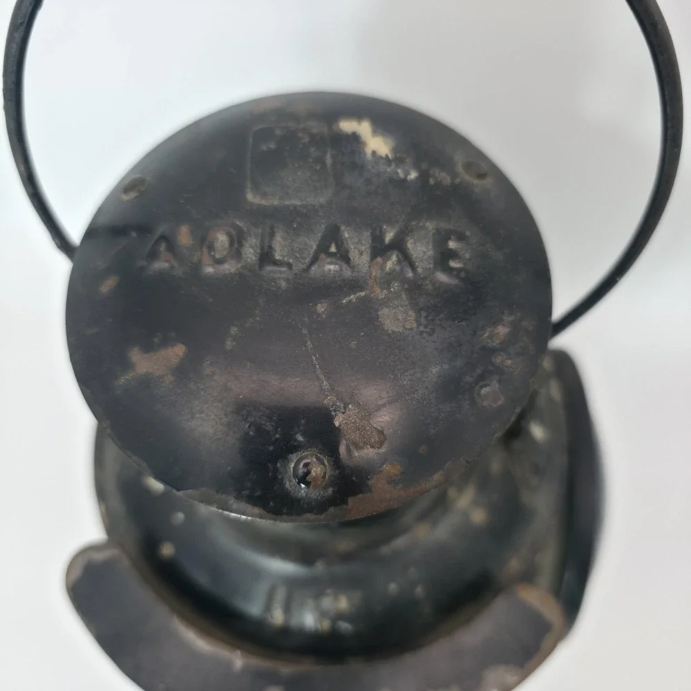 Rare Antique Vintage Adlake Non-Sweating Railroad Lantern Chicago +Original Tank